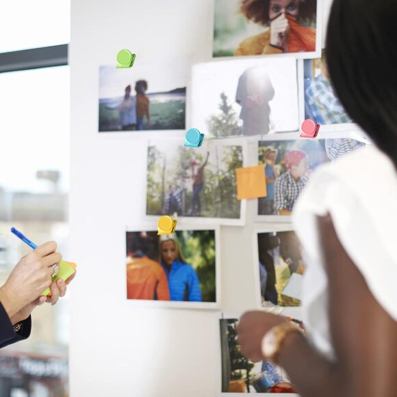 Magnetic Clips, 32pcs Colored Metal Clips for Refrigerator, Whiteboard & Photos - Picture 2 of 8